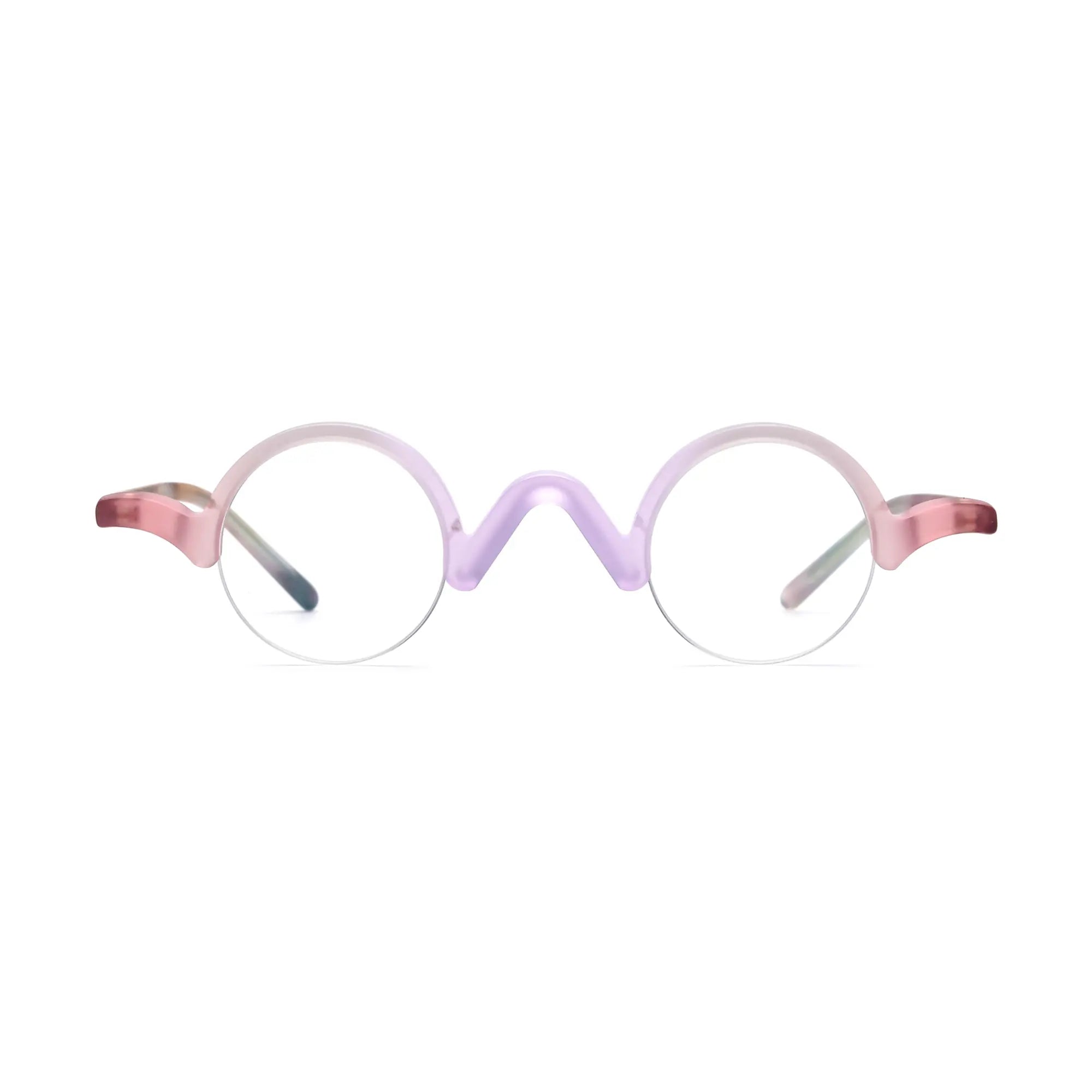 VoyueLens™ Lilac–Rose Round Eyeglasses – Front View – SKU VL19281-C4